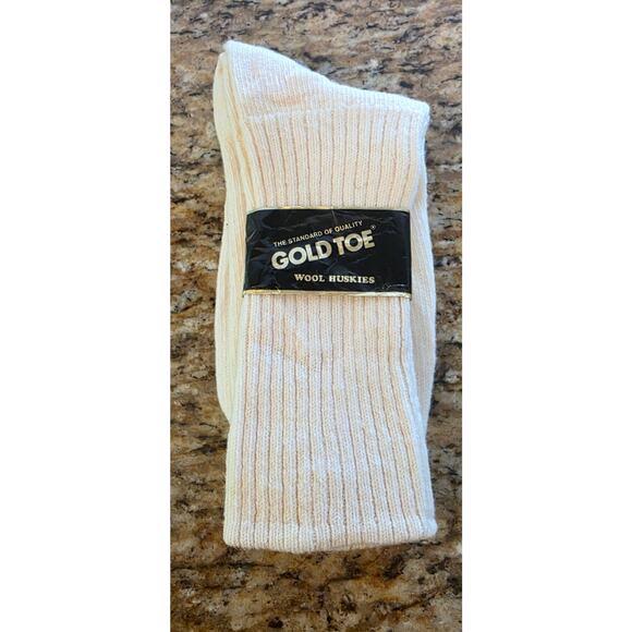 Gold Toe Men's Vintage Wool Blend Huskies Socks Size 10 1/2-14 Beige - Picture 1 of 2